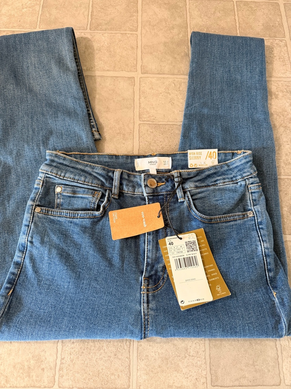Mango MNG  Skinny Jeans in Medium Blue Denim